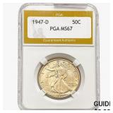 1947-D Walking Liberty Half Dollar PGA MS67