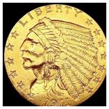 1911 $2.50 Gold Quarter Eagle CLOSELY UNCIRCULATED