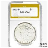 1923-D Silver Peace Dollar PGA MS64