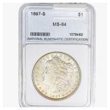 1897-S Morgan Silver Dollar NNC MS64