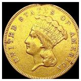 1855 $3 Gold Piece CLOSELY UNCIRCULATED