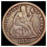 1876-CC Seated Liberty Dime LIGHTLY CIRCULATED