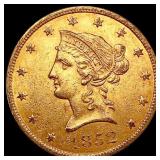 1852 $10 Gold Eagle CLOSELY UNCIRCULATED