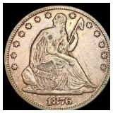 1876-CC Seated Liberty Half Dollar NEARLY UNCIRCUL