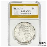 1878 REV79 Morgan Silver Dollar PGA MS63