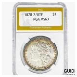 1878 7/8 TF Morgan Silver Dollar PGA MS63