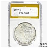 1897-S Morgan Silver Dollar PGA MS63