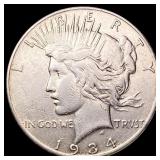 1934-S Silver Peace Dollar NEARLY UNCIRCULATED