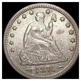 1874 Seated Liberty Quarter ABOUT UNCIRCULATED