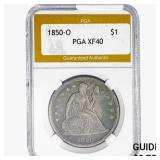 1850-O Seated Liberty Dollar PGA XF40