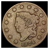 1824 Coronet Head Large Cent NICELY CIRCULATED