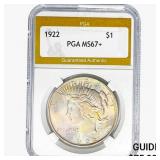 1922 Silver Peace Dollar PGA MS67+