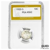 1920-S Mercury Silver Dime PGA MS62