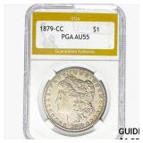 1879-CC Morgan Silver Dollar PGA AU55