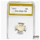 1917 Mercury Silver Dime PGA MS66 FSB