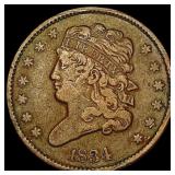 1834 Classic Head Half Cent NEARLY UNCIRCULATED