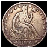 1854-O Arrows Seated Liberty Half Dollar LIGHTLY C