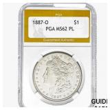 1887-O Morgan Silver Dollar PGA MS62 PL