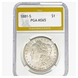 1881-S Morgan Silver Dollar PGA MS65