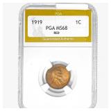 1919 Wheat Cent PGA MS68 RED