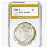 1881-S Morgan Silver Dollar PGA MS64+