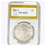 1881-S Morgan Silver Dollar PGA MS65