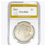 1921 Morgan Silver Dollar PGA MS66