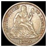 1876-S Seated Liberty Dime NEARLY UNCIRCULATED