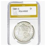 1881-S Morgan Silver Dollar PGA MS65