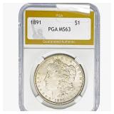 1891 Morgan Silver Dollar PGA MS63