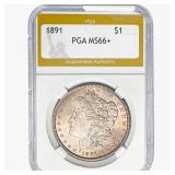 1891 Morgan Silver Dollar PGA MS66+