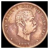 1883 Kingdom of Hawaii Quarter ABOUT UNCIRCULATED