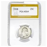 1938 Washington Silver Quarter PGA MS64