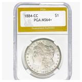 1884-CC Morgan Silver Dollar PGA MS64+