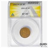 1911-D Wheat Cent ANACS EF40