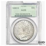 1890-S Morgan Silver Dollar PCGS AU58