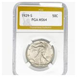 1929-S Walking Liberty Half Dollar PGA MS64