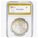 1881-S Morgan Silver Dollar PGA MS64