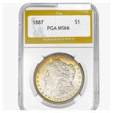 1887 Morgan Silver Dollar PGA MS66