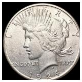 1924-S Silver Peace Dollar LIGHTLY CIRCULATED