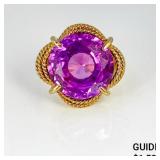 10K yg 15 Carat Pink Tourmoline Ring Size 6.5