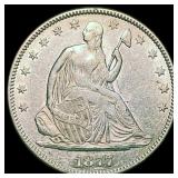 1877 Seated Liberty Half Dollar CLOSELY UNCIRCULAT