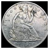 1853-O Arws & Rays Seated Liberty Half Dollar NEAR