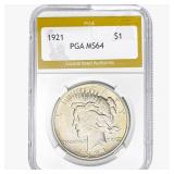 1921 Silver Peace Dollar PGA MS64