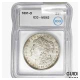 1891-O Morgan Silver Dollar ICG MS62