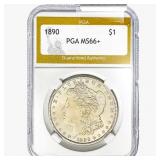 1890 Morgan Silver Dollar PGA MS66+