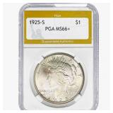 1925-S Silver Peace Dollar PGA MS66+