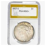 1927-S Silver Peace Dollar PGA MS63+