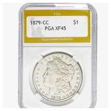 1879-CC Morgan Silver Dollar PGA XF45