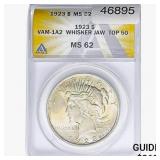 1923 Silver Peace Dollar ANACS MS62 VAM-1A2